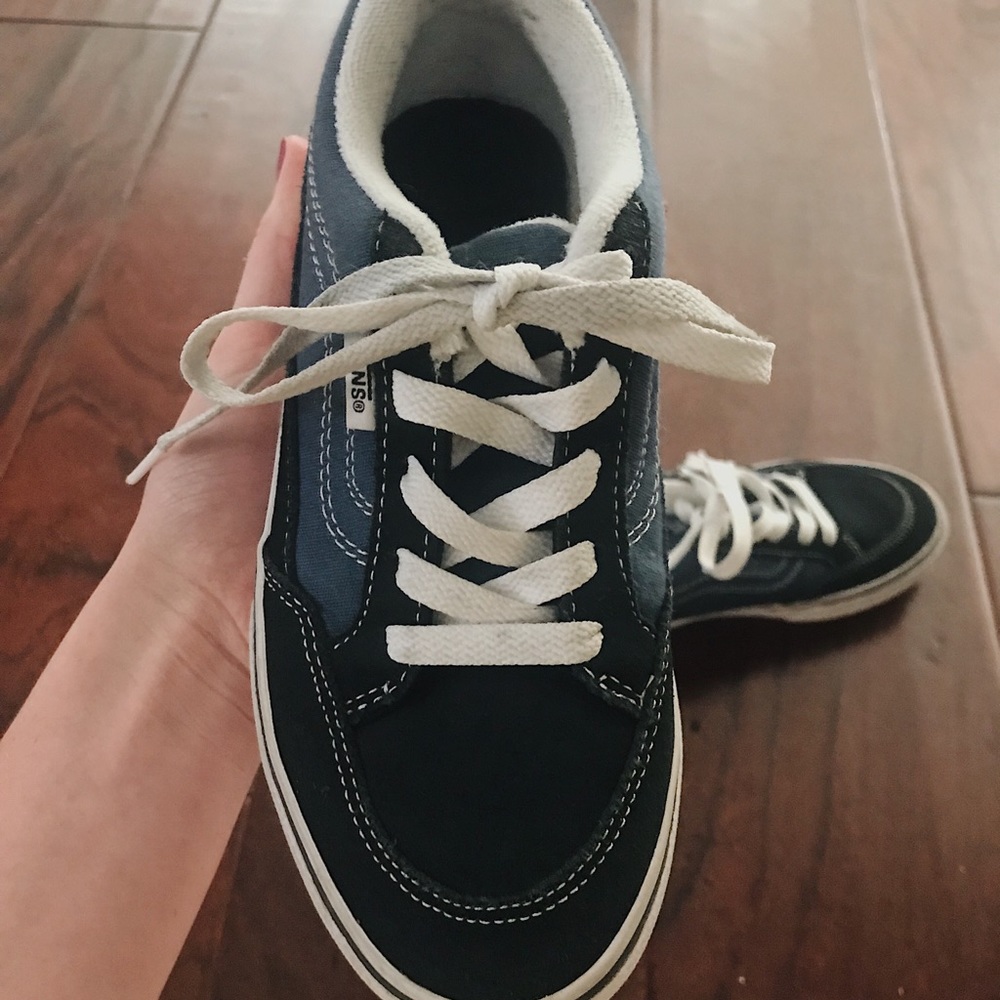 Kids Black/Blue Lace up Vans *Price Negotiable*